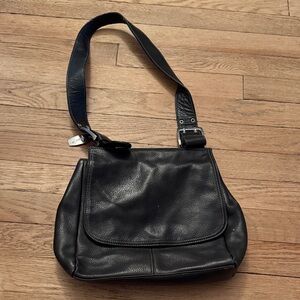 Tignanello Black Leather Shoulder Bag